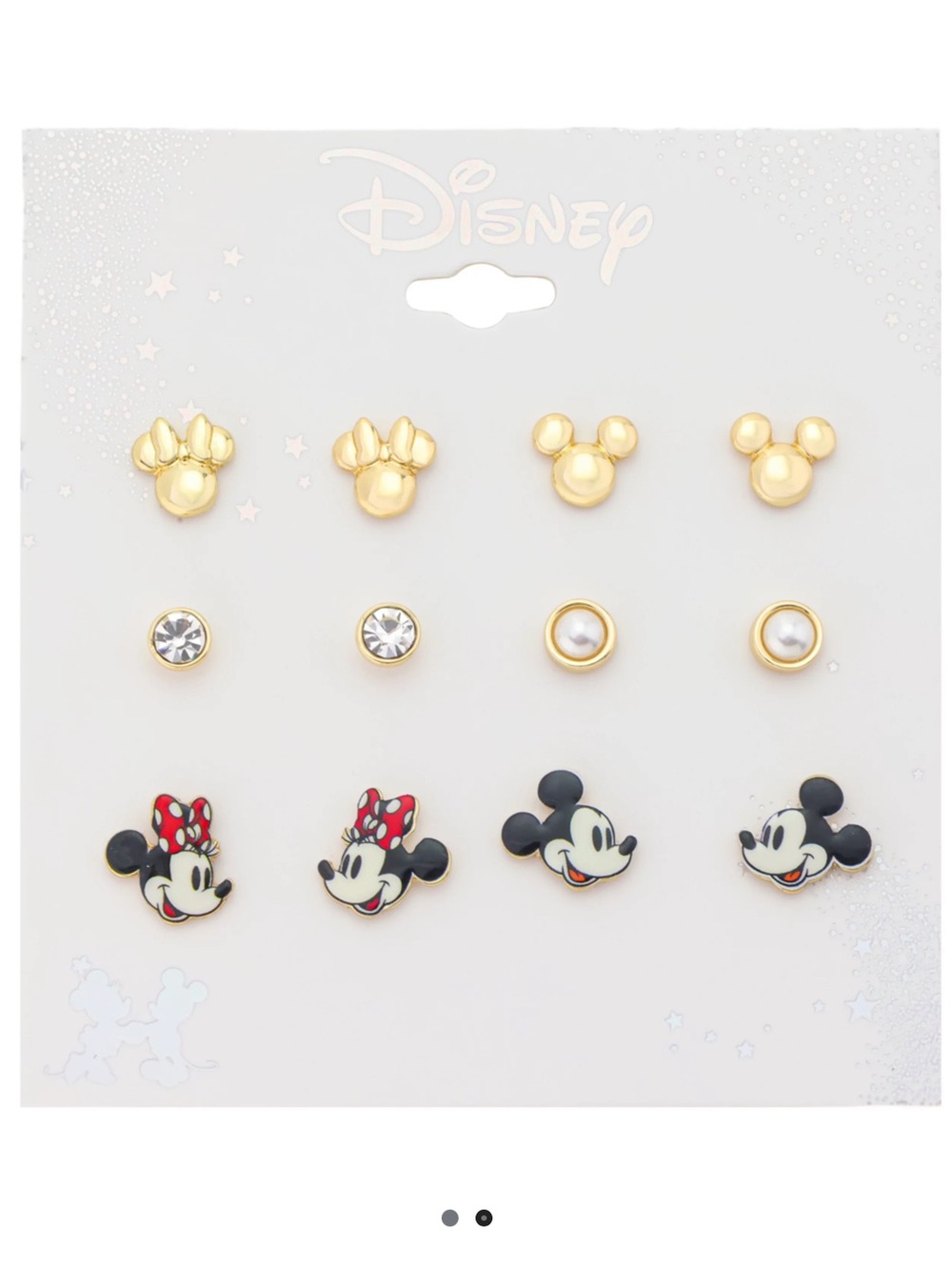 Disney Jewelry | Mickey & Minnie Mouse 6 Piece Stud Earrings Set